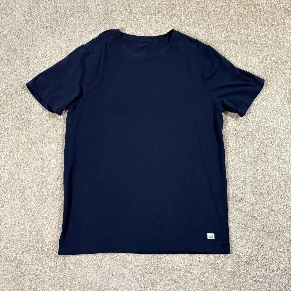 Vuori Shirt Mens Large Navy Heather Short Sleeve Performance Crewneck V126